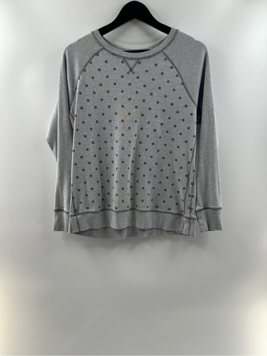 Eddie Bauer Tops - Eddie Bauer Gray Polka Dot Textured Sweatshirt Women’s Medium